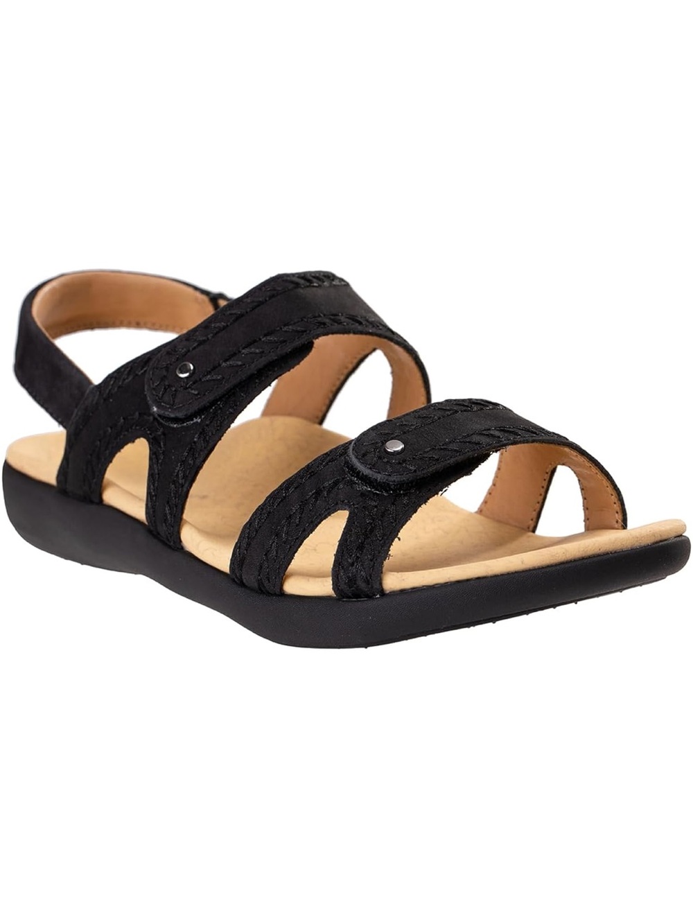 Revitalign Black Strappy Comfort Sandals